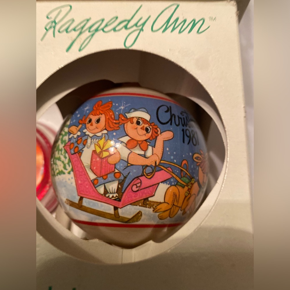 Schmid Raggedy Ann and Andy Ornament Ball Lot 5 Vintage - Picture 6 of 15